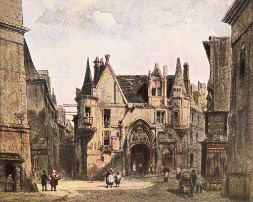 The H_tel de Sens, Paris, France in the 19th century  After the painting by Fran�ois Villeret  From L'Illustration, published 1936 Poster Print by Hilary Jane Morgan (15 x 12) # 12576410