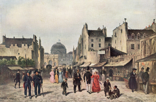 La rue du Carrousel, Paris, France in the 19th century  After the painting by J Canella From L'Illustration, published 1936 Poster Print by Hilary Jane Morgan (17 x 11) # 12576409