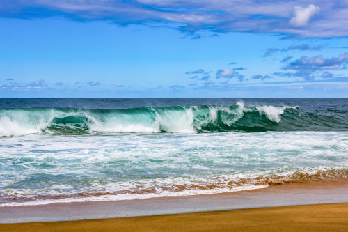 Large waves rolling in to the East beaches of Kauai;  Kauai, Hawaii, United States of America Poster Print by The Nature Collection (19 x 12) # 12575625
