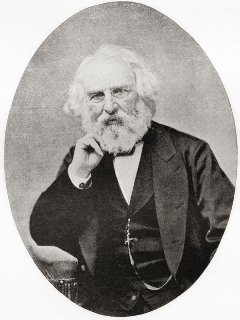 Henry Wadsworth Longfellow, 1807 _ 1882  American poet and educator  From International Library of Famous Literature, published c1900 Poster Print by Hilary Jane Morgan (12 x 17) # 12576343