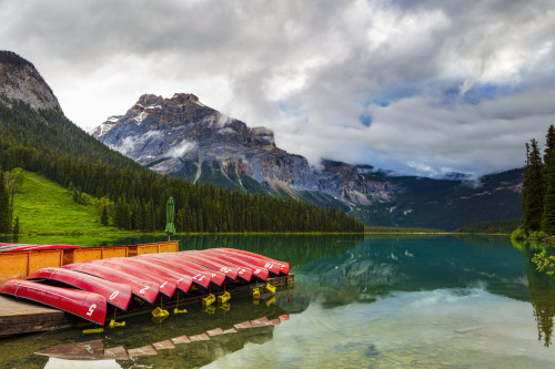 Emerald Lake and the Natural Bridge, Yoho National Park; British Columbia, Canada Poster Print by The Nature Collection (19 x 12) # 12575670
