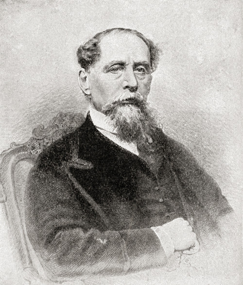 Charles John Huffam Dickens, 1812 _ 1870  English writer and social critic of the Victorian era Seen here aged 56 Poster Print by Hilary Jane Morgan (12 x 15) # 12576455