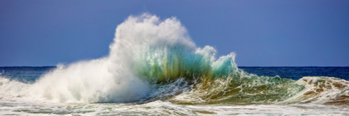 Tropical ocean wave crashing and splashing, Na Pali Coast; Kauai, Hawaii, United States of America Poster Print by The Nature Collection (27 x 9) # 12574021