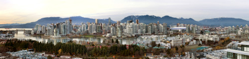 Panoramic cityscape of Vancouver, BC at dusk; Vancouver, British Columbia, Canada Poster Print by The Nature Collection (44 x 10) # 12574176