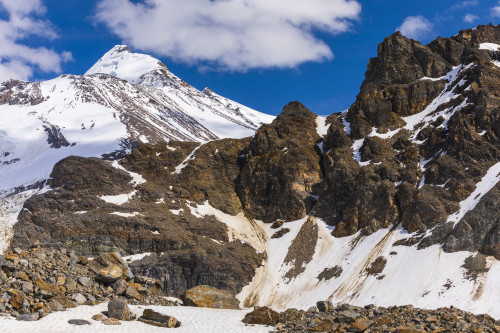 Black Cap reaches into the sky on a sunny day in the Alaska Range; Alaska, United States of America Poster Print by Steven Miley (19 x 12) # 12573771