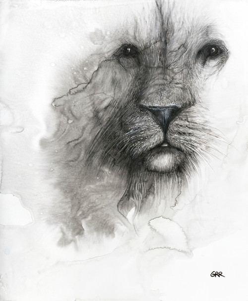 Black And White Illustration Of A Lion's Face Poster Print by Glen Ronald (14 x 17) # 12322423 Black And White Illustration Of A Lion's Face Poster Print by Glen Ronald (14 x 17) # 12322423