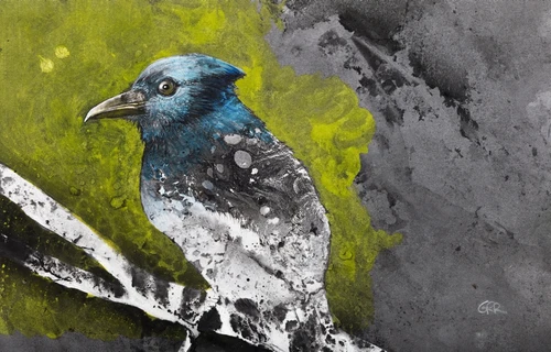 Illustration Of A Bird Perched On A Branch Poster Print by Glen Ronald # 12322434