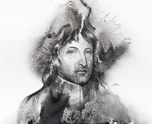 Black And White Illustration Of A Man Poster Print by Glen Ronald (17 x 14) # 12322488