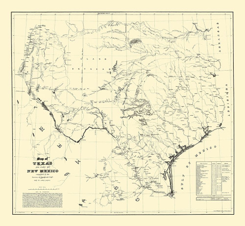 Texas, Eastern New Mexico - Dunnovant 1857 by Dunnovant (12 x 11)