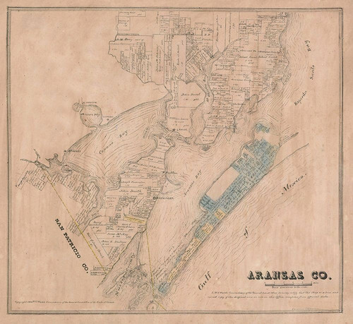 Aransas County Texas - Walsh 1880 by Walsh (12 x 11)