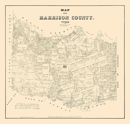 Harrison County Texas - Walsh 1879 by Walsh (12 x 11)