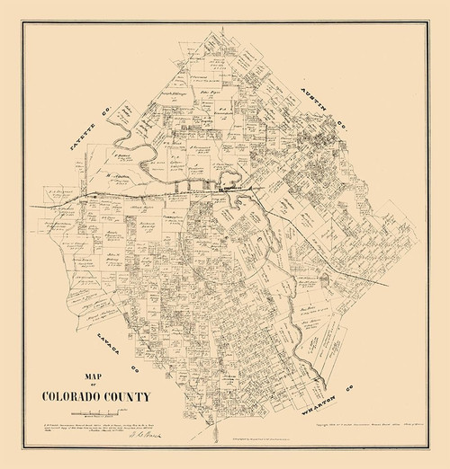Colorado County Texas - Walsh 1880 by Walsh (11 x 12)