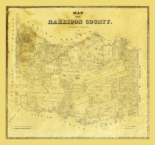 Harrison County Texas - Meyer 1880 by Meyer (12 x 11)