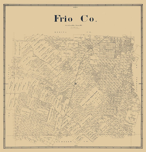 Frio County Texas - Beaumont 1893 by Beaumont (11 x 12)