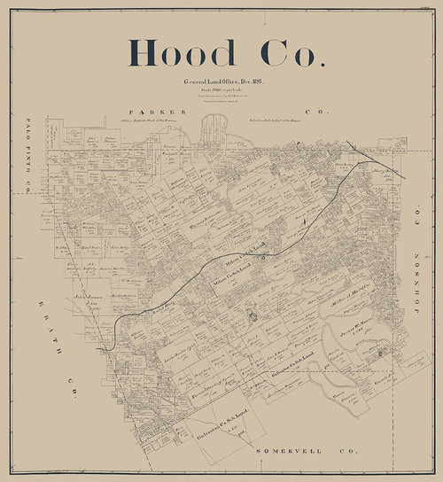 Hood County Texas - Beaumont 1893 by Beaumont (11 x 13)