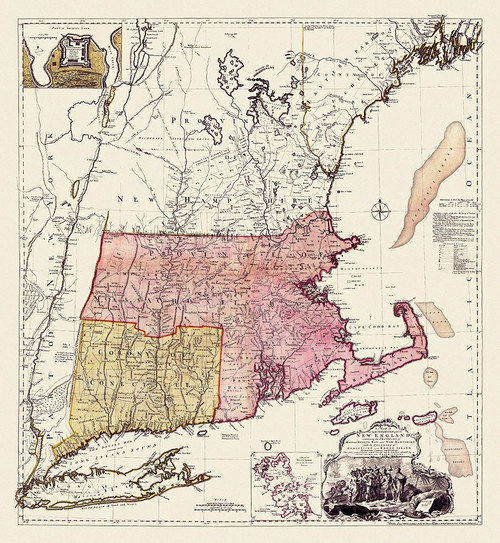 New England, Massachusetts Bay, New Hampshire by Unknown (11 x 13)