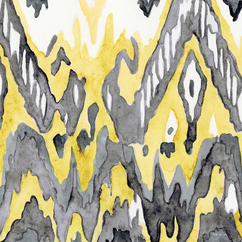 Yellow-Gray Ikat 2 by Stellar Design Studio (24 x 24)