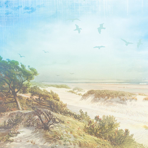 Beach Side Watercolor by Lula Bijoux and Company (24 x 24)