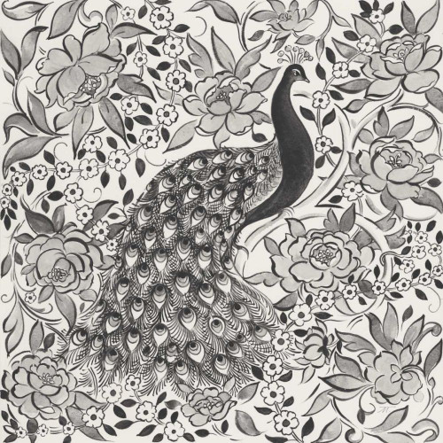 Peacock Garden III BW by Miranda Thomas (12 x 12)