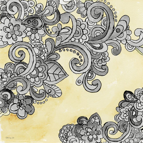 Yellow--Gray Pattern 2 by Stellar Design Studio (24 x 24)