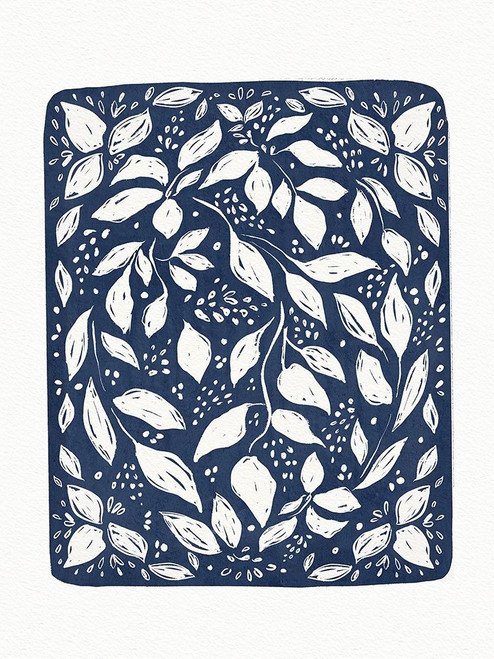 Blue Lino Floral by Leah Straatsma (18 x 24)