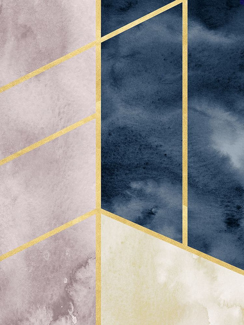 Watercolor Abstract With Gold by Leah Straatsma (18 x 24)