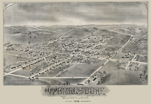 Womelsdorf Pennsylvania - Moyer 1898 by Moyer (24 x 18)