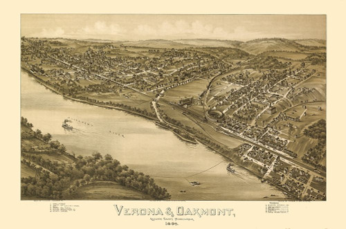 Verona Oakmont Pennsylvania - Fowler 1896 by Fowler (15 x 24)