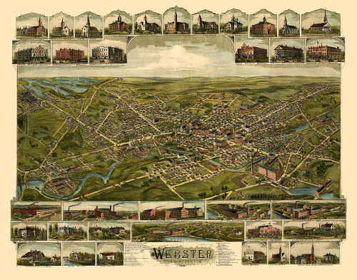 Webster Pennsylvania - Bailey 1892 by Bailey (24 x 18)