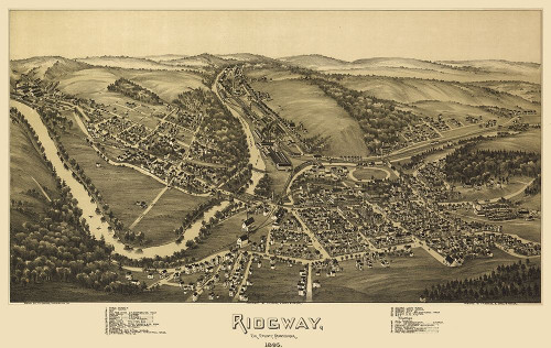 Ridgway Pennsylvania - Fowler 1895 by Fowler (24 x 15)