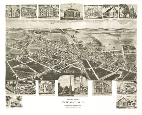 Oxford Pennsylvania - Fowler 1907 by Fowler (24 x 18)