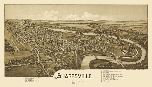 Sharpsville Pennsylvania - Fowler 1901 by Fowler (24 x 13)