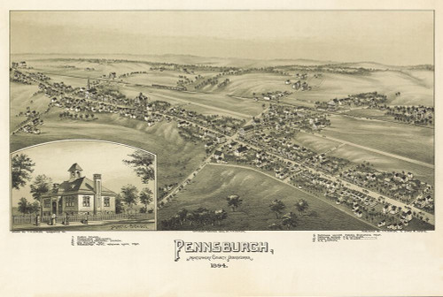 Pennsburg Pennsylvania - Fowler 1894 by Fowler (24 x 18)