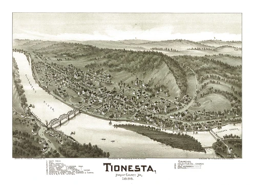 Tionesta Pennsylvania - Fowler 1896 by Fowler (24 x 18)