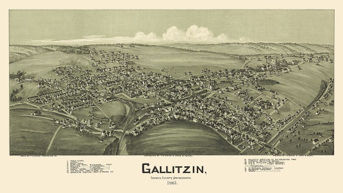 Gallitzin Pennsylvania - Fowler 1901 by Fowler (24 x 13)