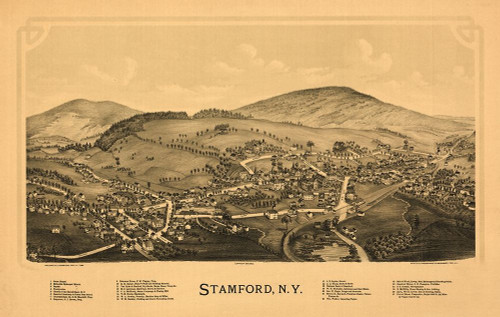 Stamford New York - Burleigh 1890 by Burleigh (24 x 15)