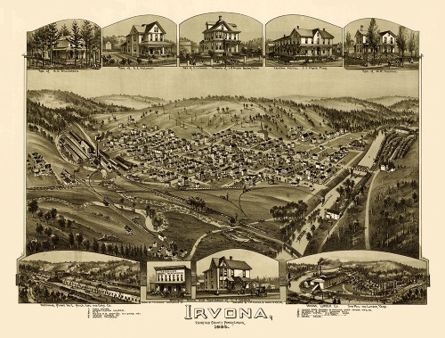 Irvona Pennsylvania - Fowler 1895 by Fowler (24 x 18)