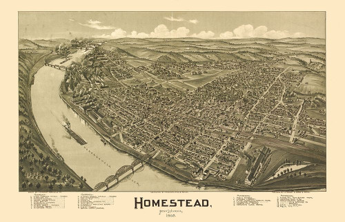 Homestead Pennsylvania - Fowler 1902 by Fowler (15 x 24)