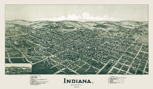 Indiana Pennsylvania - Fowler 1900 by Fowler (24 x 14)