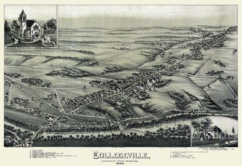 Collegeville Pennsylvania - Moyer 1894 by Moyer (24 x 18)