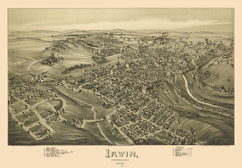 Irwin Pennsylvania - Fowler 1897 by Fowler (24 x 18)