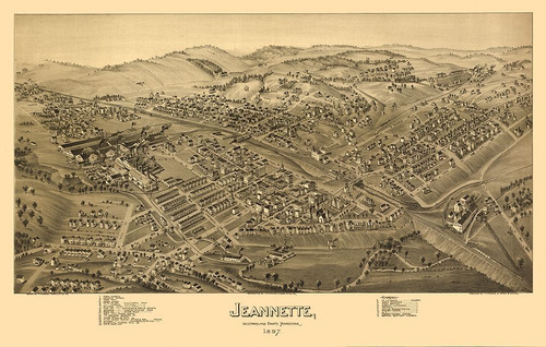 Jeannette Pennsylvania - Fowler 1897 by Fowler (24 x 15)