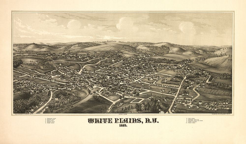White Plains New York - Burleigh 1887 by Burleigh (24 x 14)