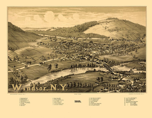 Windsor New York - Burleigh 1887 by Burleigh (24 x 18)
