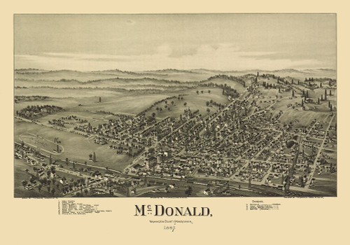 McDonald Pennsylvania - Fowler 1897 by Fowler (24 x 18)