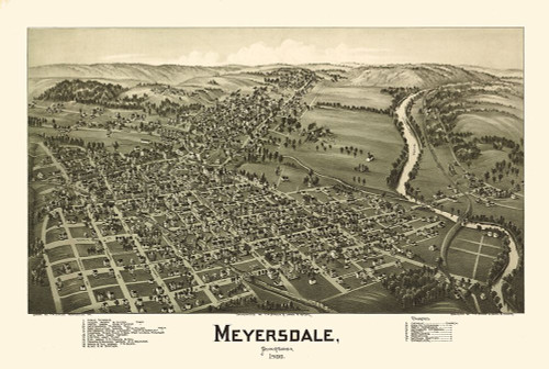 Meyersdale Pennsylvania - Fowler 1900 by Fowler (24 x 15)