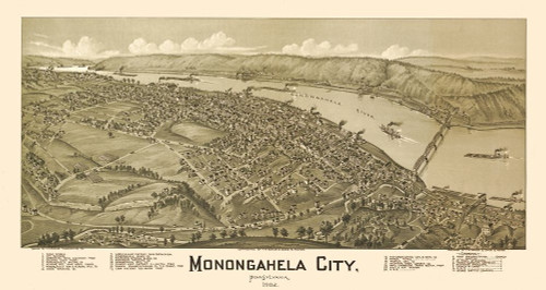 Monongahela Pennsylvania - Fowler 1902 by Fowler (24 x 13)