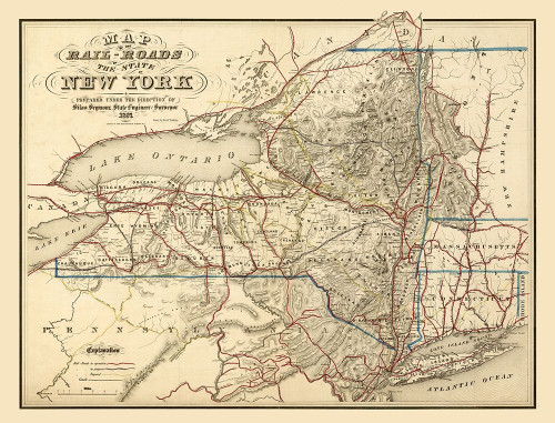 New York Railroads - Seymour 1857 by Seymour (24 x 18)
