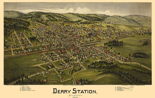 Derry Pennsylvania - Moyer 1900 by Moyer (24 x 15)