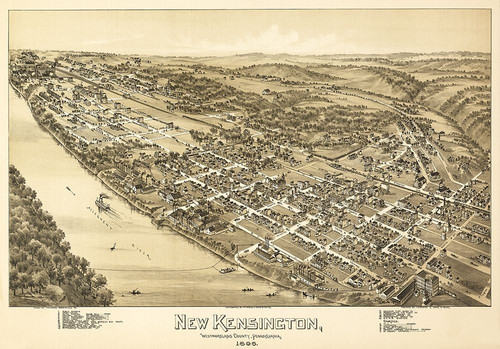New Kensington Pennsylvania - Fowler 1896 by Fowler (24 x 18)
